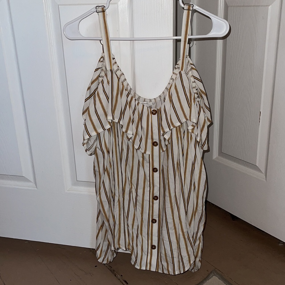 Maurices top white w orange& blk stripes size 2